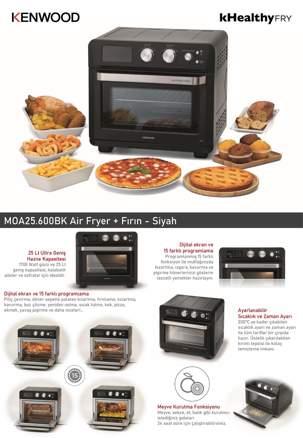 Kenwood MOA25 600BK Air Fryer F r n Siyah kenwood-moa25-600bk-air-fryer-f-r-n-siyah